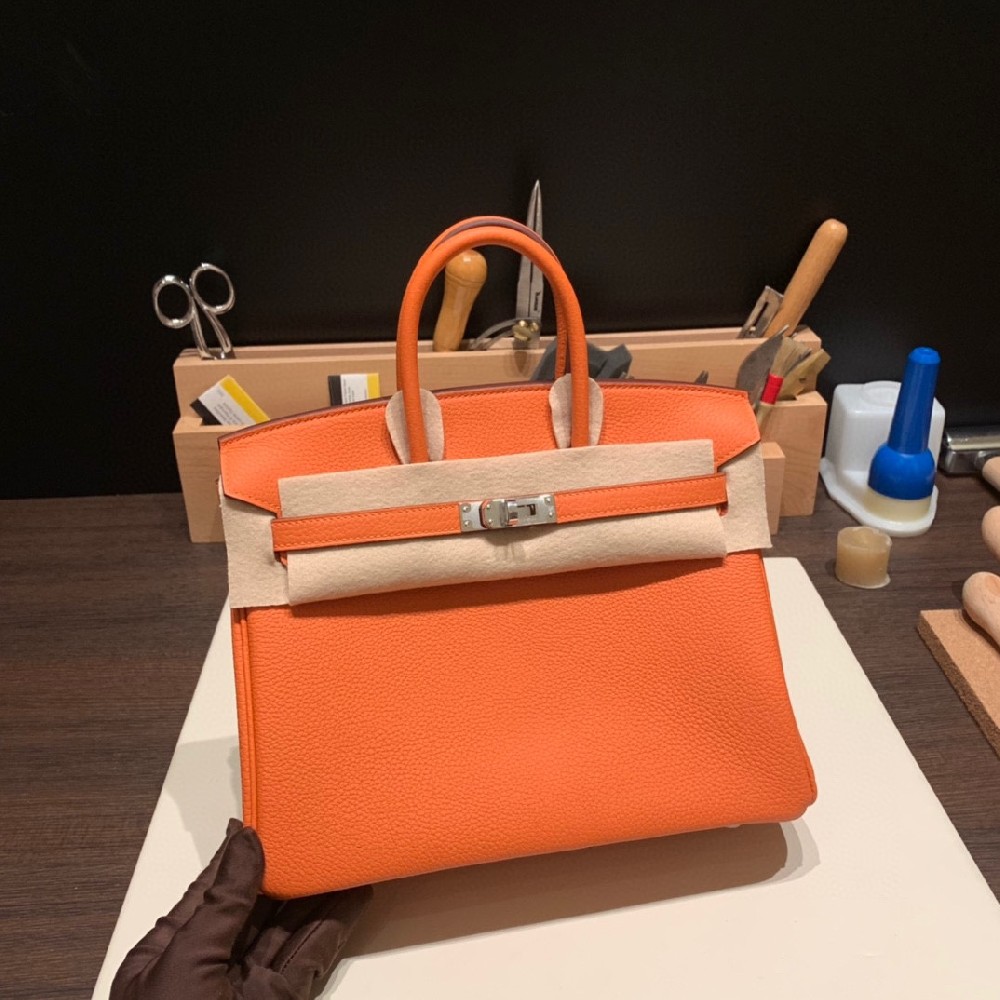 Birkin 25  93 橙色  银扣  💫 togo皮细腻柔软 版型完美 〰️经典耐看       公务休闲皆🉑  着货量日常使用也是足够的