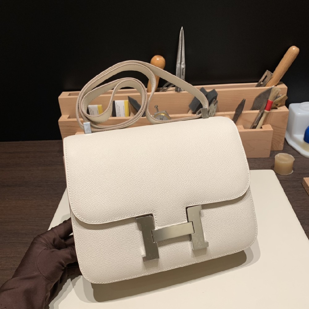 constance 24cm epsom 10奶昔白 奶昔白 银扣