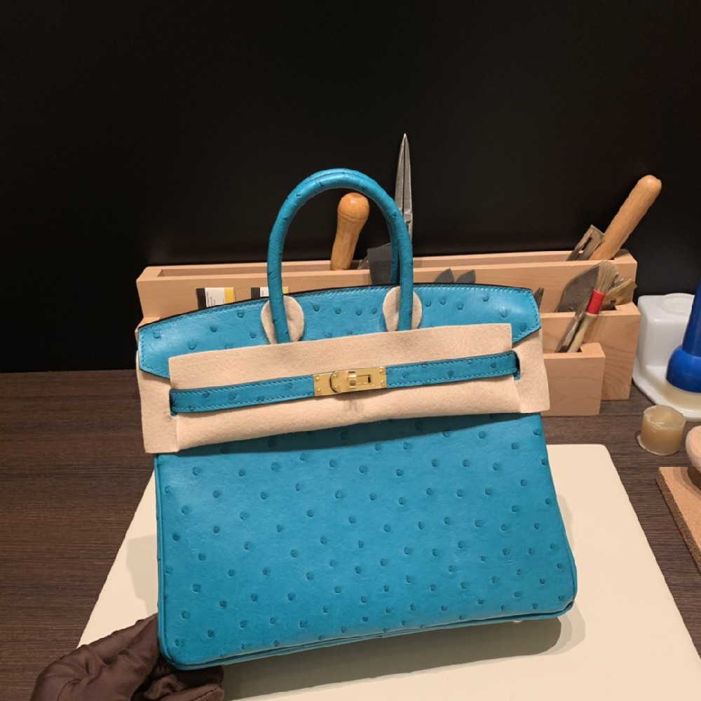 ❤️25cm birkin 鸵鸟 维罗纳绿 金扣