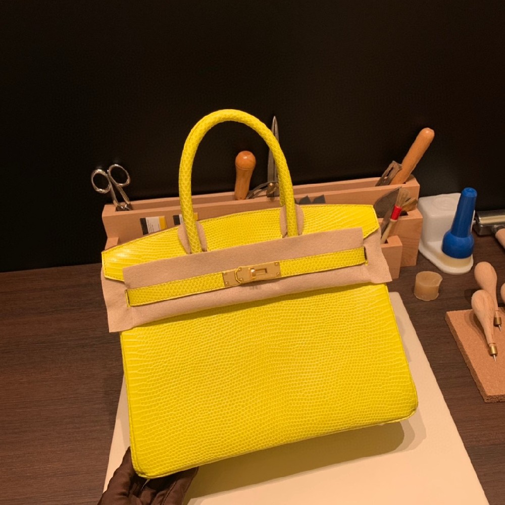 stock～birkin 30cm   金丝雀黄 金扣 💫   lizard蜥蜴皮